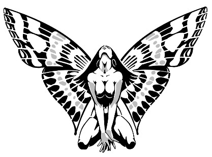 black butterfly tattoos. utterfly woman small design