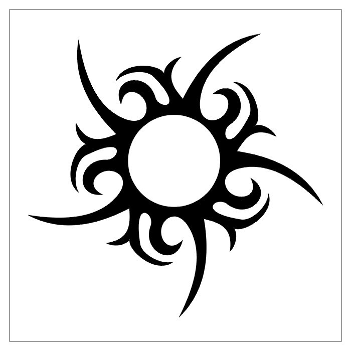Best Nature Tribal Art Sun Tattoo Design