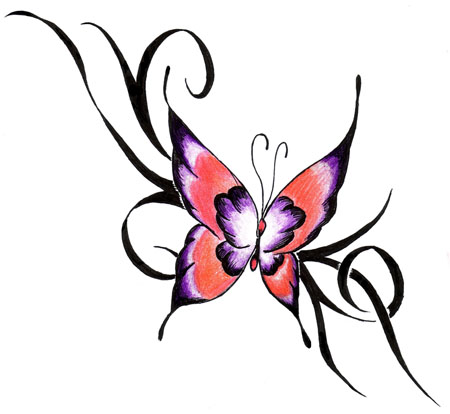 Butterfly tattoo design is very popular among women