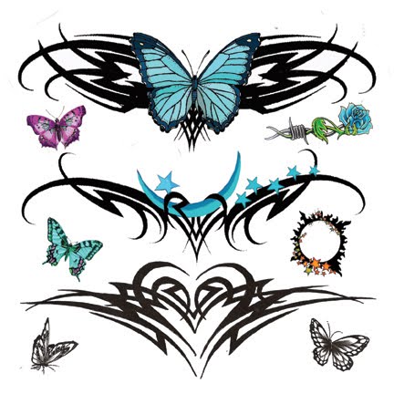 Tribal   Tattoos on Beautiful Lower Back Tattoos With Tribal Tattoos Butterfly Designs