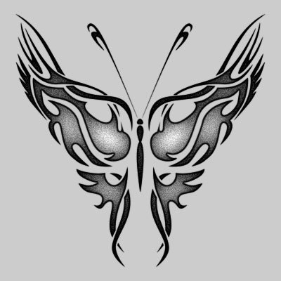 Black Tribal Butterfly Tattoo Designs