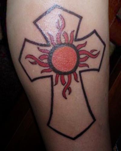 Art celtic cross tattoos on