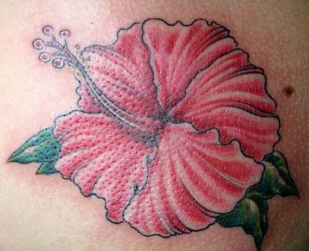 Big red flower tattoo designs