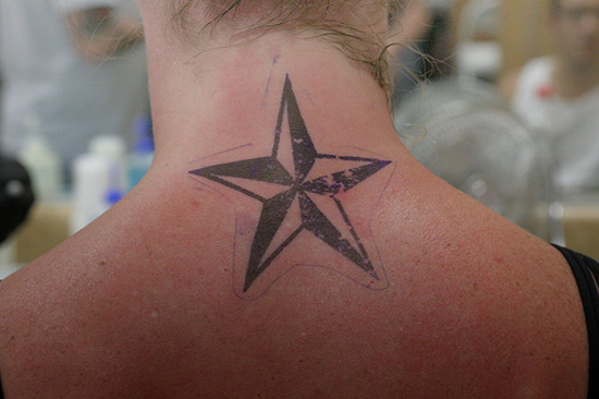 small tattoo ideas for guys.  when done as a small tattoo. Black nautical star tattoo designs for men
