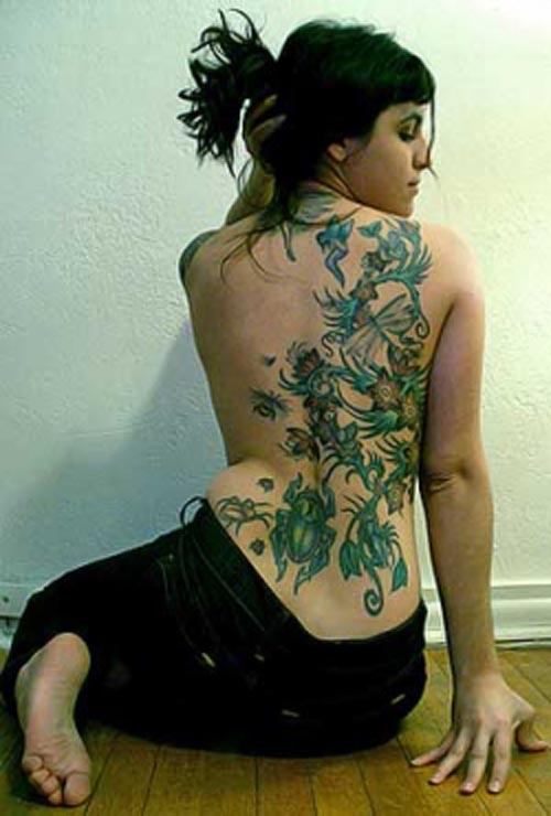 beautiful flower tattoo and vine designs picture