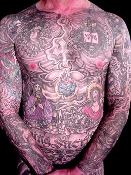 a full body tattoo,